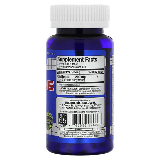 ALLMAX Essentials Cafeína 200 mg – 100 tabletas