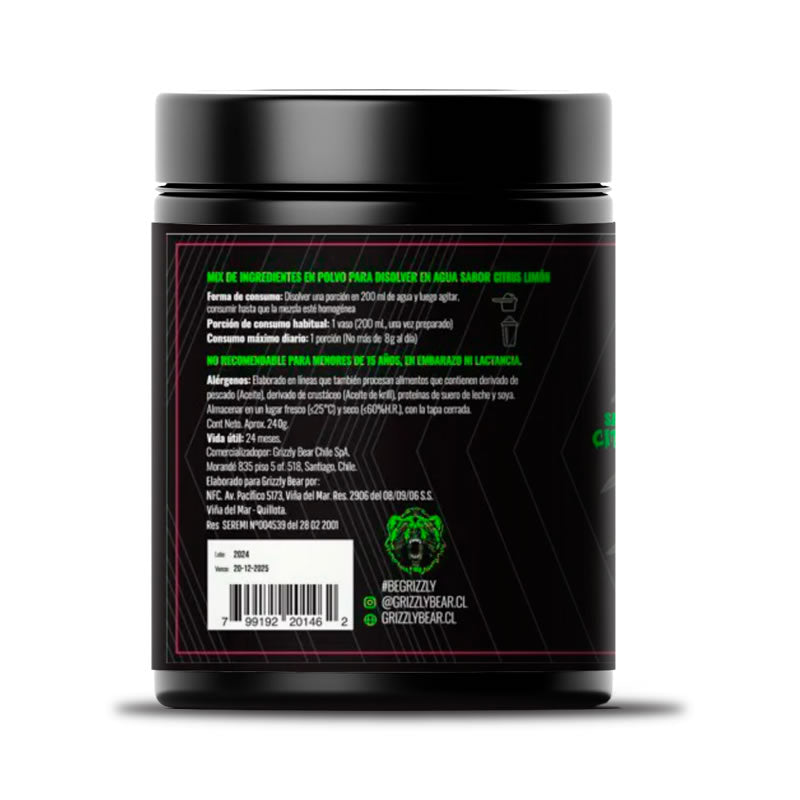 PRE WORKOUT MASACRE COTON CANDY Grizzly Bear 240Gr