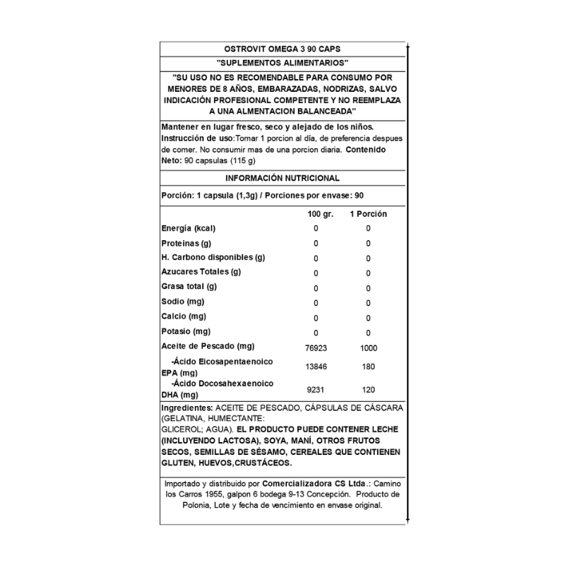 OstroVit Omega 3 – 90 cápsulas