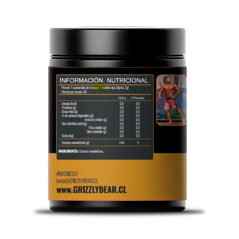 CREATINA MONOHIDRATADA GRIZZLYBEAR 300gr