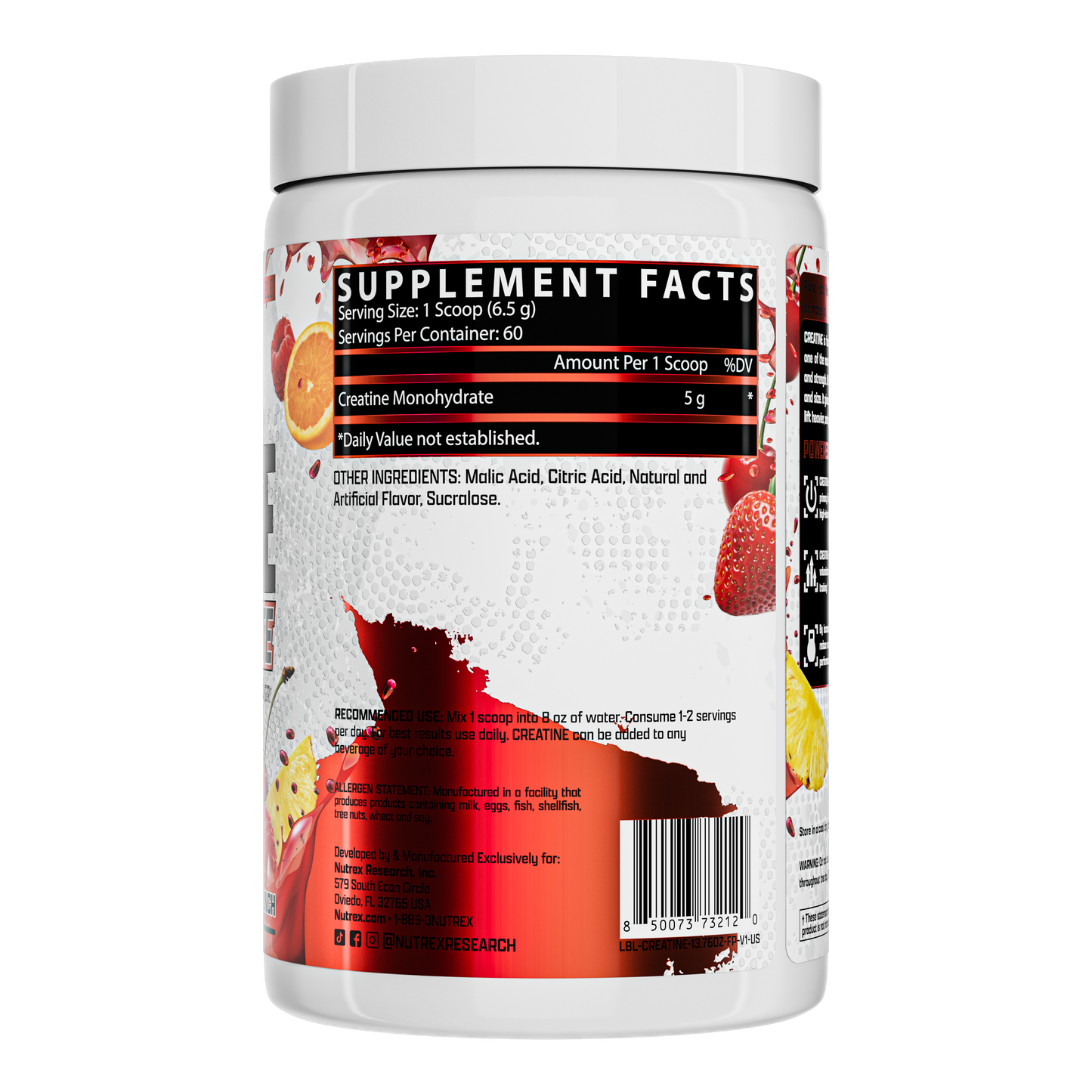 Monohidrato de Creatina, Fruit Punch, 390 g (13,76 oz)