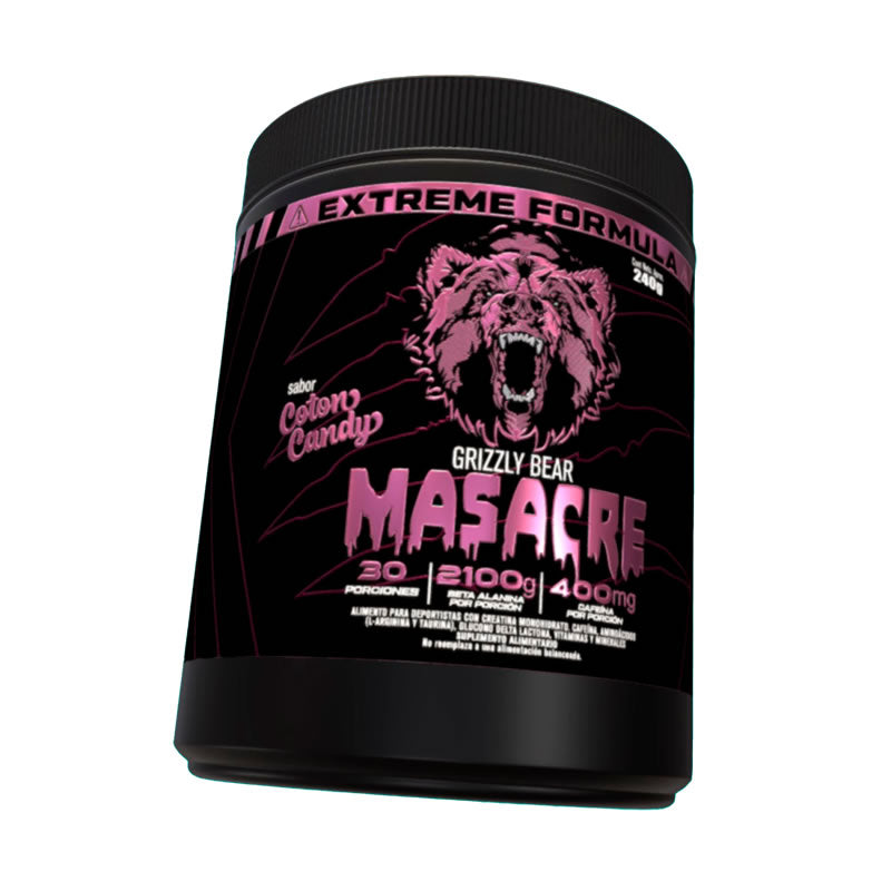 PRE WORKOUT MASACRE COTON CANDY Grizzly Bear 240Gr